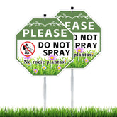 AzReference do not spray sign with stake for outdoor use, clearly communicates lawn instructions.