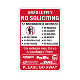 AzReference no soliciting sign front view with bold red text for curb appeal.