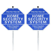AzReference protected-by-home-security-sign 2-pack signals security in the yard.
