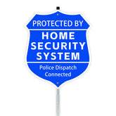 AzReference shield-shaped sign 9x11 deters intruders in the front yard.