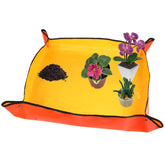 Azureblue 30x30 large repotting mat folded orange for portable mess control