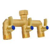 BACASIN brass garden hose splitter with three outlets for versatile outdoor watering