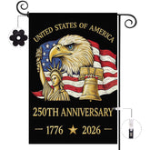 Baccessor 250 Years flag front view with patriotic design for outdoor display.