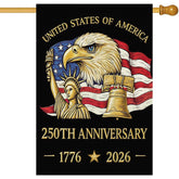 Baccessor 250 Years flag front view, durable outdoor display for patriotic home.