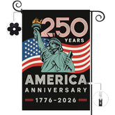 Baccessor 250th Anniversary flag with double-sided print for clear outdoor viewing.