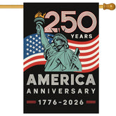 Baccessor 250th anniversary flag front view with double-sided outdoor visibility.