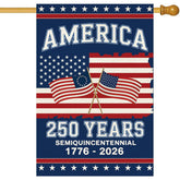 Baccessor 250th Anniversary flag front view with double-sided print for outdoor display
