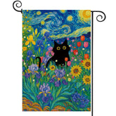 Baccessor black cat flag front view, double-sided print for a vibrant welcome year-round.