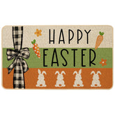 Baccessor Easter carrot bunny bow doormat, 17x29, ideal for porch welcoming indoors or outdoors.