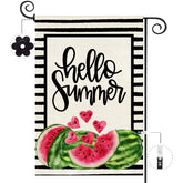 Baccessor Hello Summer Watermelon flag double-sided design for clear visibility from either direction.