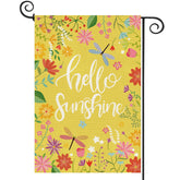 Baccessor Hello Sunshine double-sided garden flag welcomes guests from every angle.