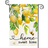 Baccessor lemon bee floral garden flag, bright double sided design for welcoming outdoor spaces.