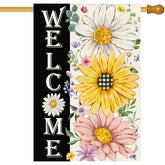 Baccessor spring daisy yard flag with double sided print for welcoming entrances