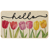 Baccessor Spring Floral Tulips Doormat at the front entrance enhances curb appeal.