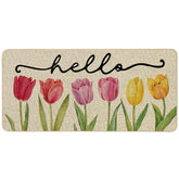 Baccessor Spring Floral Tulips doormat at front entry; durable and welcoming.