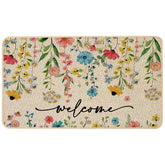 Baccessor Spring Floral Welcome Doormat front view highlights low-profile, non-slip entry for a safe doorstep.