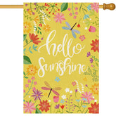 Baccessor Hello Sunshine flag front view with double-sided floral print for welcoming guests