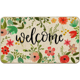 Baccessor spring-summer floral doormat at entryway adds a welcoming touch