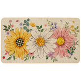 Baccessor floral doormat featuring sunflowers and daisies for outdoor welcoming entrances.