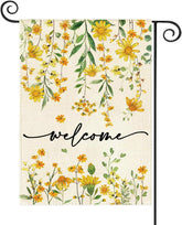 Baccessor summer welcome flag with double-sided daisy print for backyard visibility.