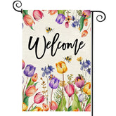 Baccessor tulip-welcome-flag adds welcoming charm to your garden from any angle.