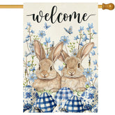 Baccessor Welcome Easter flag 28x40 inches for front yard decor and seasonal display