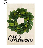 Baccessor Magnolia Leaves welcome flag featuring magnolia leaves for vibrant outdoor appeal.