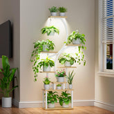 BACEKOLL plant stand with grow lights enabling multi-level indoor growth