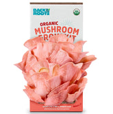 Back to the Roots pink mushroom grow kit box front with eco-friendly packaging
