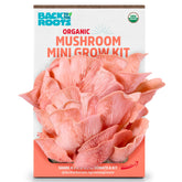 Back to the Roots pink mushroom grow kit open box ready to start growing gourmet mushrooms