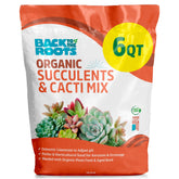 Back to the Roots succulent mix 6qt bag front view supports thriving roots