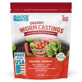Back to the Roots worm castings bag on a shelf improves soil health for all plants.