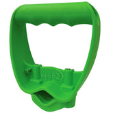 BackEZ EVR-Grip Upgrade attached to a shovel handle for easier digging and reduced strain.