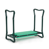 Backyard Expressions Garden Kneeler and Seat folded for compact storage and easy transport.