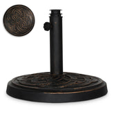 Backyard Expressions heavy-duty umbrella base delivers stable support for breezy days.