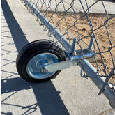 Bailoo gate wheel in bottom contact view lifting gate off the ground