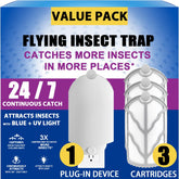 BAIMNOCM Flying Insect Trap base for quick plug-in setup and continuous capture.