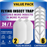 BAIMNOCM Flying Insect Trap with dual UV lights and glue cartridge for silent capture.