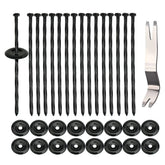 Bakulyor 6inch black galvanized rug stakes set for outdoor fixing.