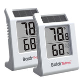 BaldrTherm 2.2-inch display front view showing temperature and humidity clearly