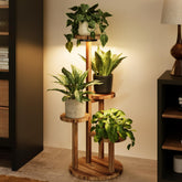 Bamworld 4-tier plant stand with grow lights for organized indoor greenery.