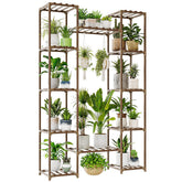 Bamworld large plant stand assembled showing a sturdy, space-saving multi-tier display for pots