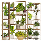 Bamworld plant shelf 17-pots corner display for lush indoor greenery.