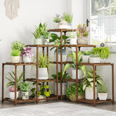 Bamworld plant stand combo corner assembly shows space-saving indoor storage