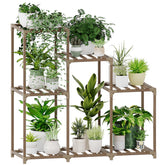 Bamworld plant stand with seven-pots display enhances indoor greenery and sunlight exposure.