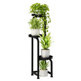 Bamworld tall plant stand corner view, space-saving design for tight rooms.