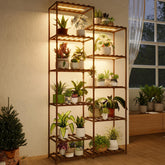Bamworld tall plant stand with grow lights highlights indoor greens and healthier seedlings.