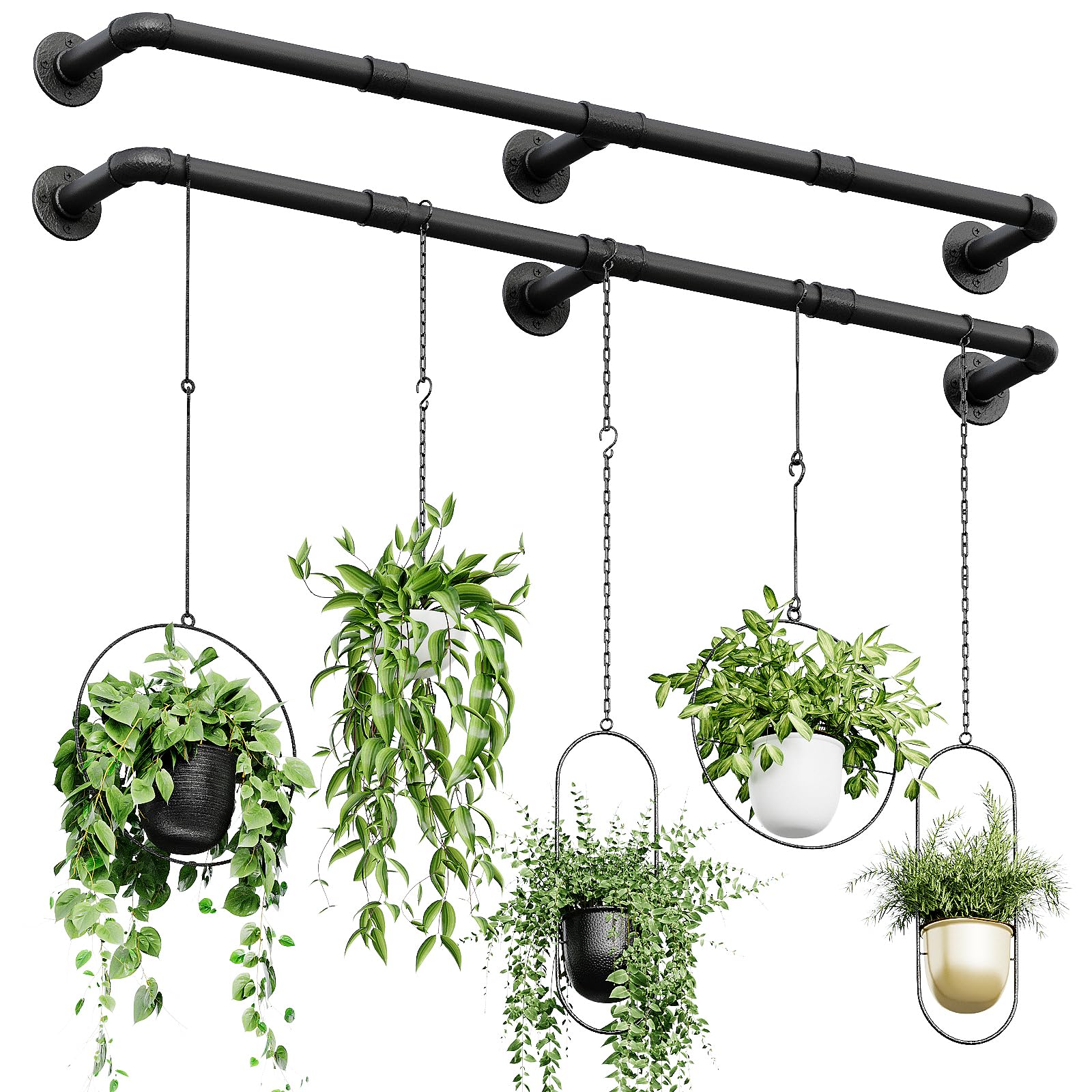 Bamworld window plant hanger dual 63in kit for vertical space optimization.