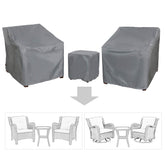 Baner Garden 3-piece patio bistro chair-front cover protects from rain and dust.