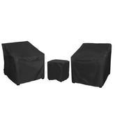 Baner Garden 3-piece patio cover protects a bistro set from rain and sun.